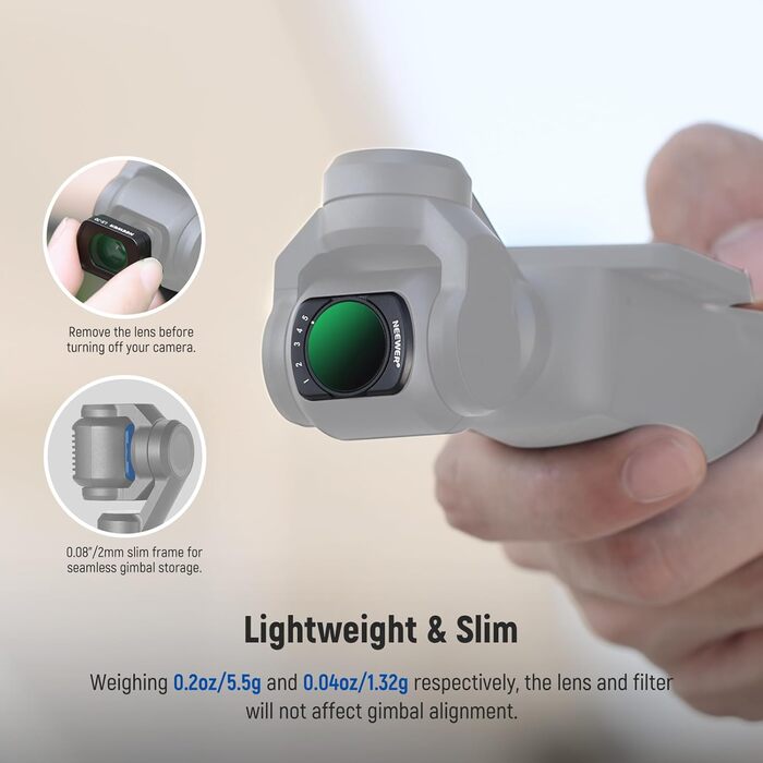 Набір фільтрів ND NEEWER для DJI Osmo Pocket 3: ND2-32, CPL, 0.72x, з захисними плівками