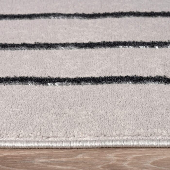 Килимок для вітальні TT Home з коротким ворсом, геометричний дизайн, абстрактний стиль, сірий колір, 80x150 см