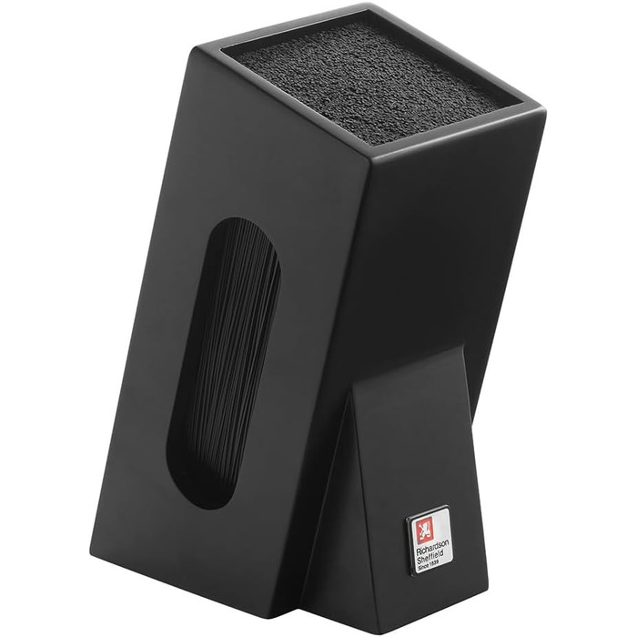 Richardson Sheffield Universal Knife Block without Knives Black | Removable Brush Insert | Flexible Spaghetti Bristles for Easy Placement | Knife Block Black Blade-Friendly Holds 5-6 Knives