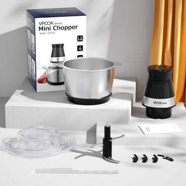 Електричний подрібнювач для кухні з нержавіючою сталею 1.2L, 400W, 4 леза