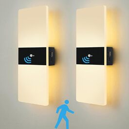 LED-лампа на батарейках VOMI з датчиком руху для дому, акрил, USB-зарядка, 4000mAh, для коридору та сходищ, 2 штуки, тепле світло (сенсор 3000k)