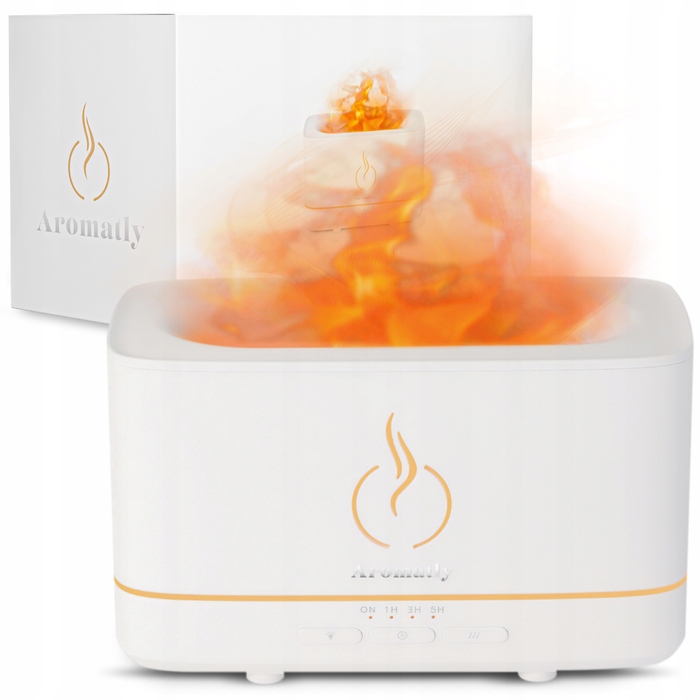 Ультразвуковий зволожувач повітря Aromatly Flame 2, білий, 20 мл/год