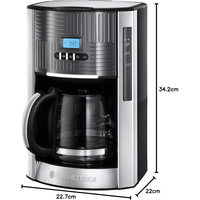 Тостер Russell Hobbs Geo з нержавіючої сталі сірого кольору (2 слоти, для тостів та бурітців, 6 рівнів підсмажування, функція розморожування та підігріву, швидка технологія підсмажування, 1640W) 25250-56