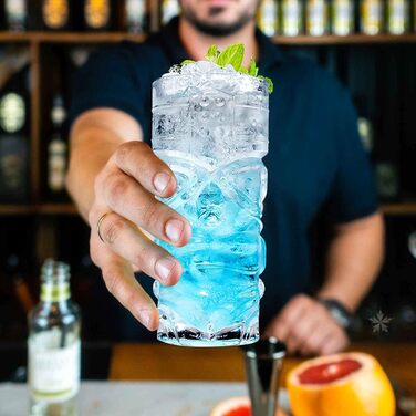Набір склянок Tiki, 170-400 мл, прозорі, для екзотичних коктейлів, Mai Tai, гавайських коктейлів, тропічної тематики