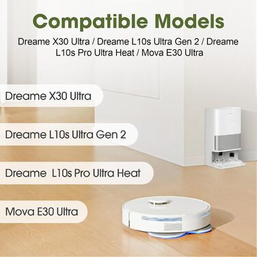 Запчастини для Dreame X30 Ultra / L10s Ultra Gen2 / L10s Pro Ultra Heat / L40 Ultra AE / Mova E30 Ultra: комплект аксесуарів (2 основні щітки, 4 фільтри, 4 ганчірки для миття, 4 бічні щітки, 4 пилозбірники)