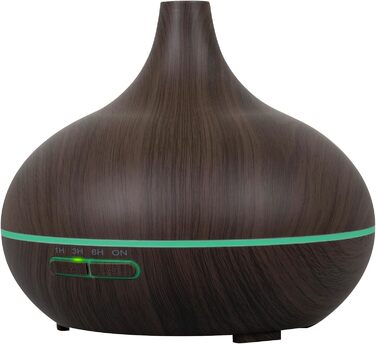 Ароматичний дифузор 300 мл - ультразвуковий зволожувач повітря з LED-підсвіткою 14 кольорів та таймером, для ароматерапії, з ефірними оліями (темно-кольоровий)