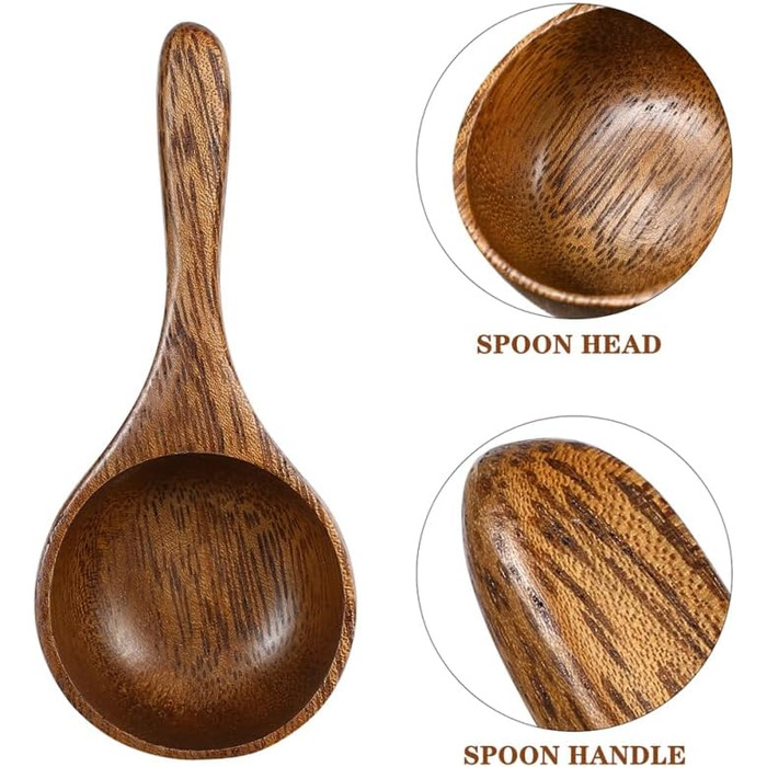 Acacia wood measuring spoon coffee beans 1/4 cup scoop wooden scoop wooden measuring scoops coffee salt mini measuring cup coffee spice spoon Take a bath
