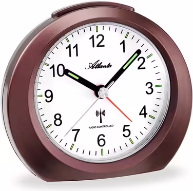 Tick-free alarm clock with light, snooze, and illuminated hands - Analog - 1856/3 (Braun)