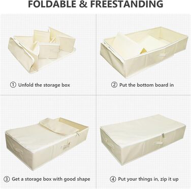 Складана коробка для зберігання під ліжком, 90x42x18 см, з ручками та блискавкою, чорно-сіра, органайзер для ковдр та одягу