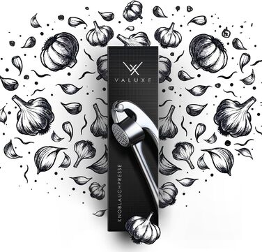 Преса для часнику VALUXE® - професійна, міцна, срібна, для кухні, миється в посудомийній машині