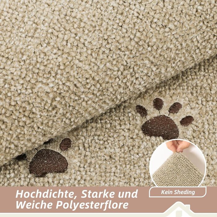 BEQHAUSE Non-Slip Stair Treads - 15 Piece Set, Washable Carpet for Stairs - Safe for Kids, Seniors & Pets, 22x70cm, 100% Polyester with TPE Backing