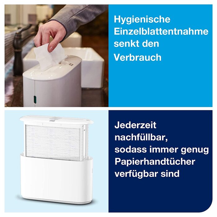 Tork Xpress Table Dispenser for Multifold Paper Towels 552200, Elevation Design - H2 Table Paper Towel Dispenser for Folded Towels for Single Sheet Dispensing, Compact Shape, White, 21.8 x 32.3 x 11.6 cm (White, Bundle with Paper Towels 21 x 180)