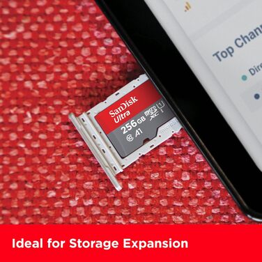 Карта пам'яті SanDisk Ultra microSDXC 256GB UHS-I Class 10 U1 A1 для Android смартфонів та планшетів з адаптером, швидкість читання до 150 МБ/с, Full HD