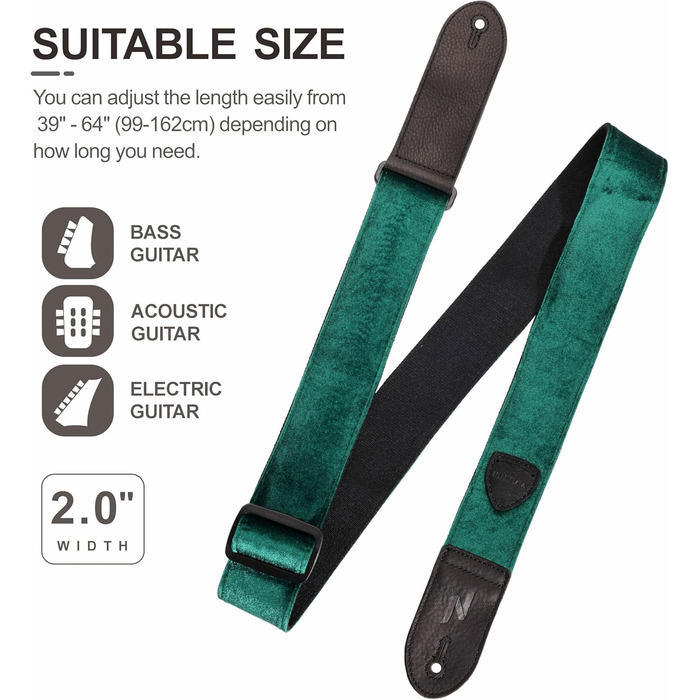 Гітарний ремінь Nefelibata з повного нубуку, вінтажний велюровий ремінь, безкоштовний подарунок: 4 медіатори + фіксатори ременя + кнопка для ременя, подарунок для бас-гітари, електро- та акустичної гітари (вишуканий фіолетовий, колір Різдва C#)
