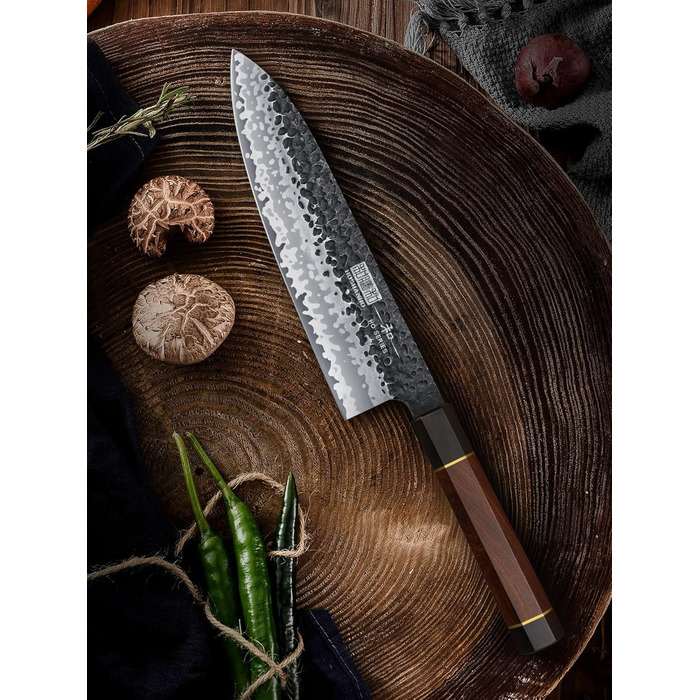 Професійний кухонний ніж HOSHANHO Gyuto з високовуглецевої сталі, надгостре японське шеф-лезо з руків'ям з палісандра