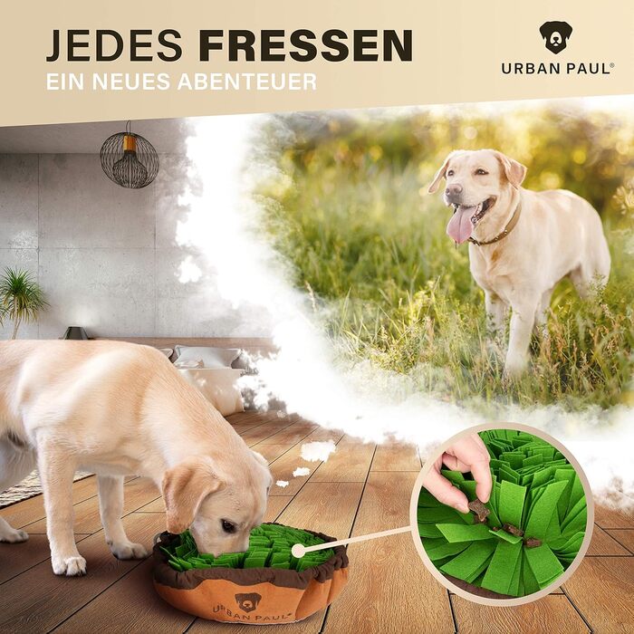 Snuffle Mat for Dogs - Best Materials - Extremely Durable Dog Intelligence Toy - Size Adjustable and Washable (Green)
