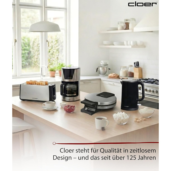 Електричний чайник Cloer 4320, 1.5л, 1500Вт, нержавіюча сталь, чорний