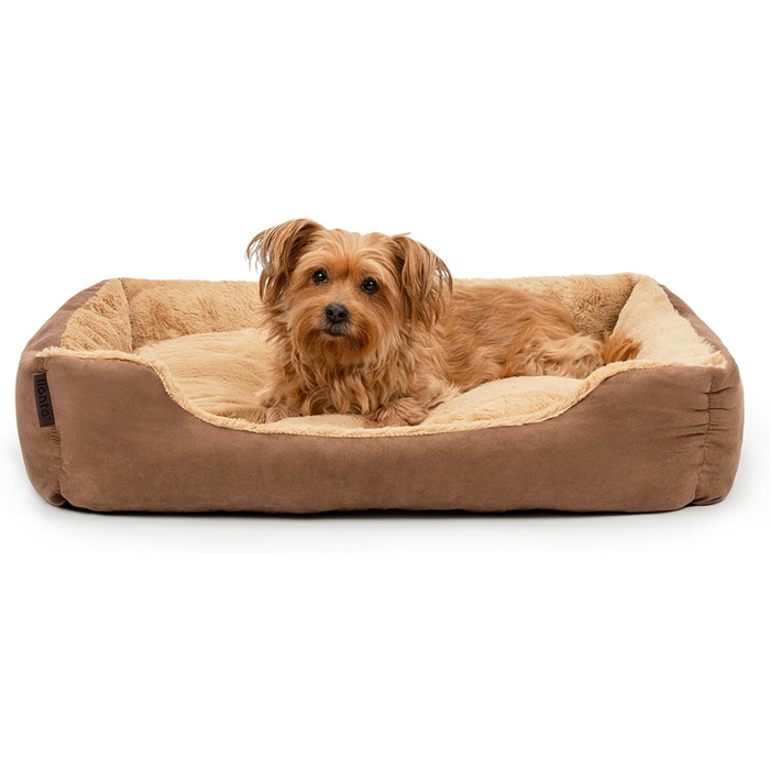 Килимок для собак Lionto з двостороннім подушками та антиковзною основою, 75x60 см, коричневий/бежевий