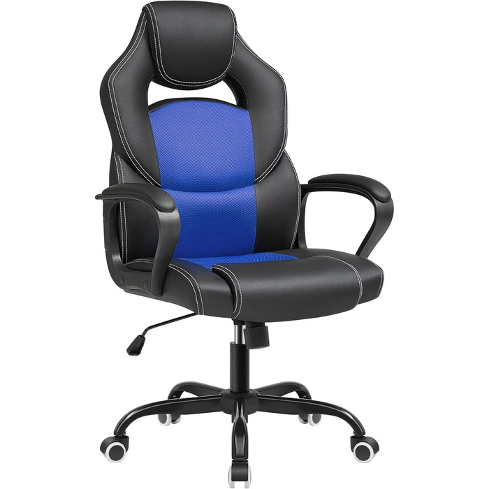 Офісний стіл SONGMICS Ergonomischer Bürostuhl, чорний, регульований, міцний, OBG21B, 52 x 53 x 122 см