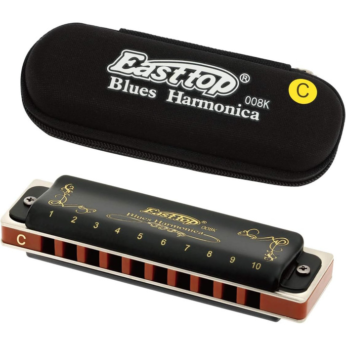 Губна гармошка East Top Mundharmonika C Key T008K 10 отворів для блюзу - для професіоналів, початківців, дітей, як подарунок