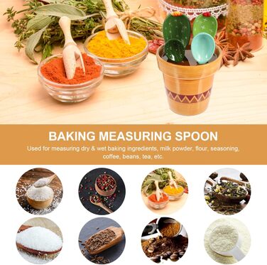 Zerodeko 1 Cactus Measuring Spoon Cactus Measuring Cacti with Holder Coffee Measuring Measuring Cup Gifts Baking Measuring Spoons For The Kitchen Salt Spoon Milk Small Tools Ceramic Coffee Powder