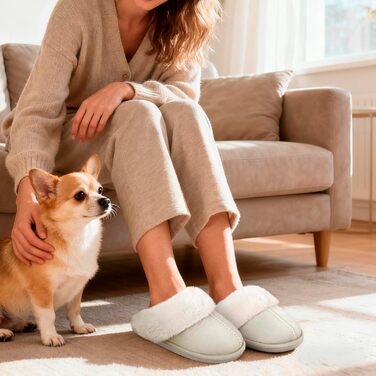 Тапочки домашні жіночі чоловічі зимові теплі зручні з плюшу, м'які, пухнасті, неслизькі, для дому та вулиці, 38/39 EU, бежеві