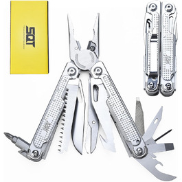 Багатофункціональний інструмент SQT Multi-Tool 18 в 1 з плоскогубцями – Набір викруток та ножиць з нержавіючої сталі, для кемпінгу та DIY, з нейлоновим чохлом (Подарунок для майстрів)