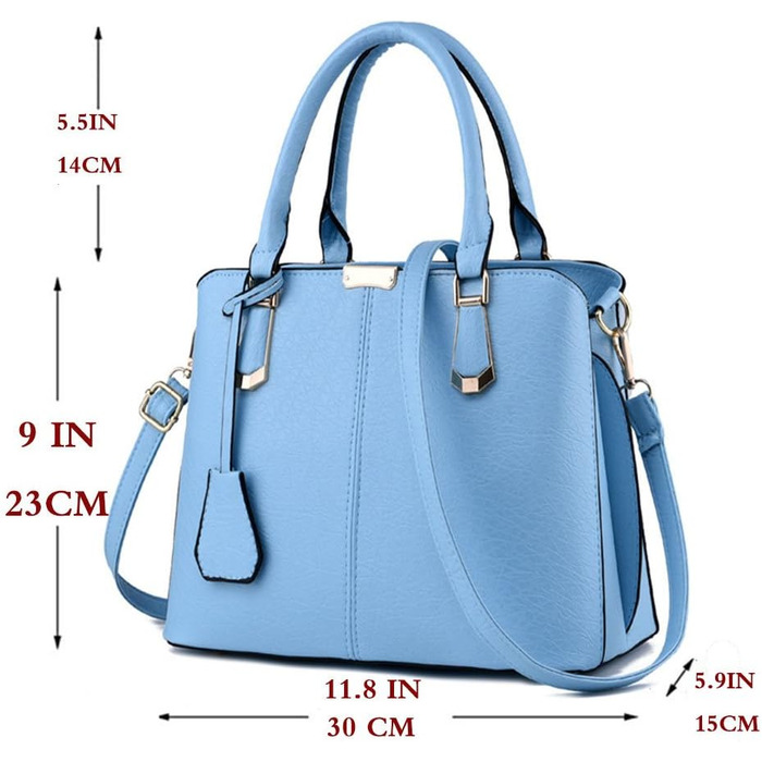 Сумка жіноча шкіряна (PU) шопер велика, блакитна - елегантна сумка на плече та ручку