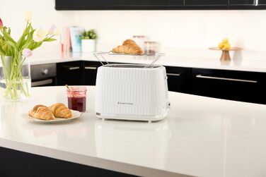 Тостер Russell Hobbs Eden - 2 відділення, 6 рівнів підсмажування, білий