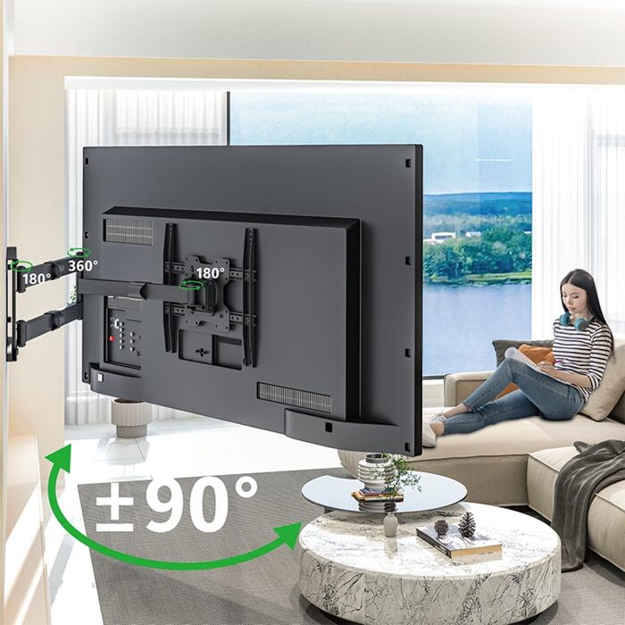 Настінний кріплення для телевізора XTRARM TiTon, 120 см, поворотне, 40 кг, VESA max 400x400 мм, чорний