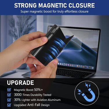 Чоловіче картхолдер/портмоне: Slim модель з відділом для монет, RFID захистом та віконцем для ID, Pop-Up, шкіряне, карбоновий дизайн (чорний)