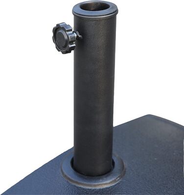Angel Living 9kg Half Round Umbrella Stand, Black, Made of Poly-Resin and Steel