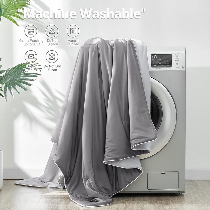 Охолоджуюча літня ковдра Elegear з технологією Arc-Chill 3.0 та Q-MAX > 0.5, 150x200 см (сіра) / 200x220 см - гіпоалергенна ковдра для кращого сну