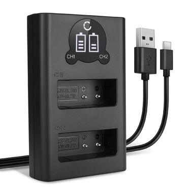 Зарядний пристрій CELLONIC BC-DC15 Dual USB для Leica D-LUX (Typ 109, 7) BP-DC15 з кабелем