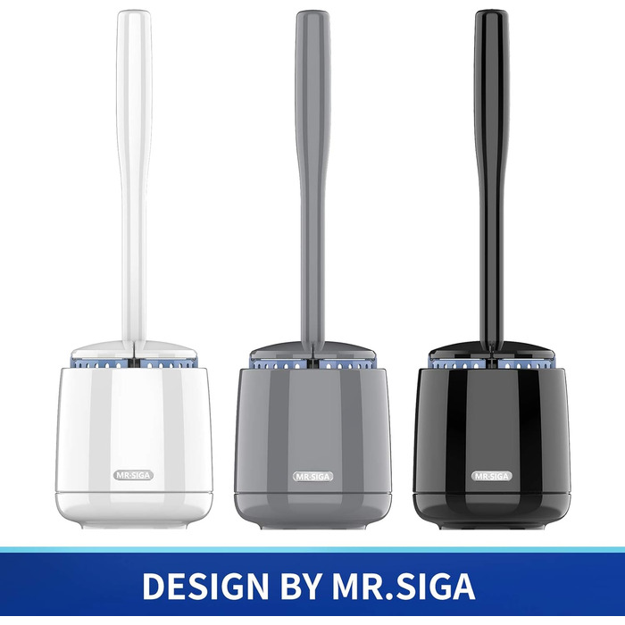 Набір для чищення унітазу Mr.Siga: щітка та тримач, чорний, преміум-якість