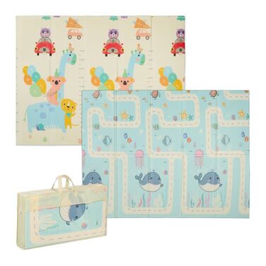 Relaxdays Foldable Play Mat - Land and Sea Animals