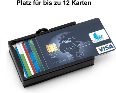 ZNAP® Slim Wallet - Тонкий картхолдер для чоловіків з RFID захистом, чорний (12 карт)
