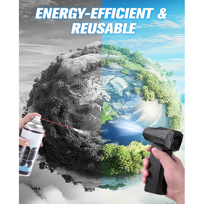 Електричний повітряний пилосос: акумуляторний міні-пилосос з компресором, 130 000 об/хв для дому, авто та офісу (X11)