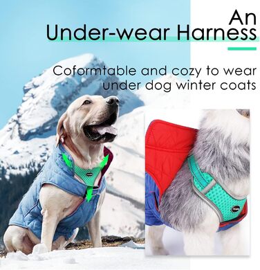 Шлейка для собак ThinkPet No-Pull, дихаюча, для маленьких, середніх та великих собак, регульована, м'яка, для прогулянок, з контролем, з підкладкою, світловідбиваюча (зелена, S, 1 шт.)