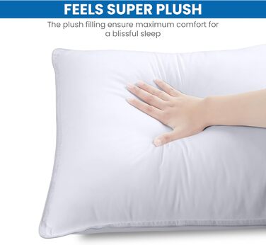 Utopia Bedding Pillow Set (2 Pack), 40 x 70 cm Sleeping Pillow, Breathable and Soft Pillow (White) 40x70 cm (2 Pack) White 2