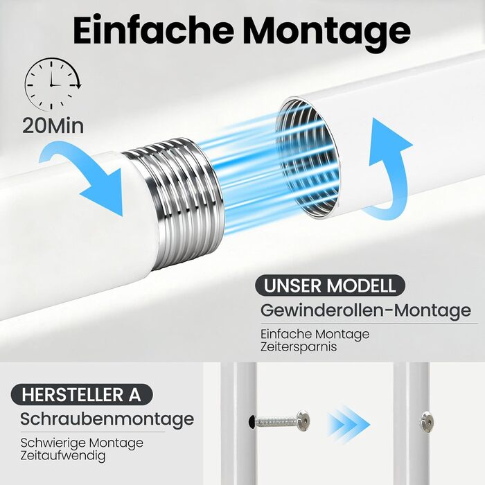 Підвісна шафа-органайзер Treeboy на колесах, мобільний вішак для одягу з 2 перекладинами та полицею, вантажопідйомність до 95 кг, легко ковзаючі колеса, швидкий монтаж для спальні, вітальні, пральні, гардеробної (Білий, 41x113x162 см)