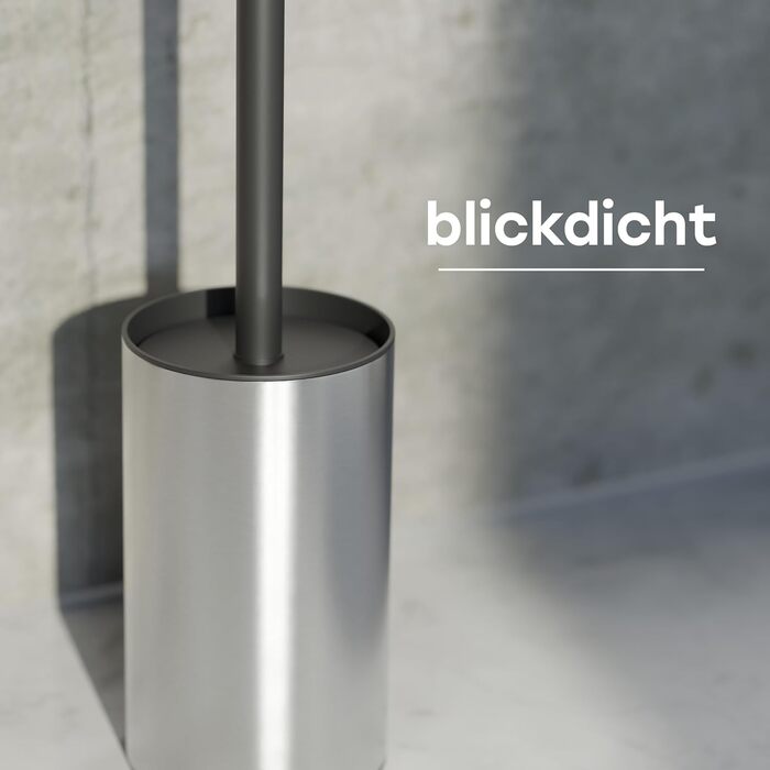 Торцева щітка для унітазу SAVEGA з нержавіючої сталі та захистом від бризок - сучасний дизайн, сріблястий колір