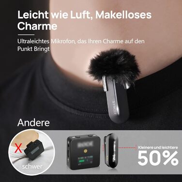 Бездротовий петличний мікрофон SYNCO P2ST для iPhone 15/16/17 та Android, USB-C з зарядним кейсом, Plug and Play, Hi-Fi якість, 2 мікрофони