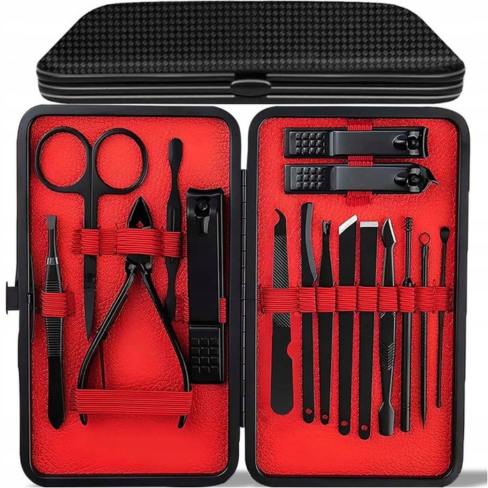 Набір інструментів для манікюру та педикюру (16 предметів), кусачки та обрізачі для нігтів