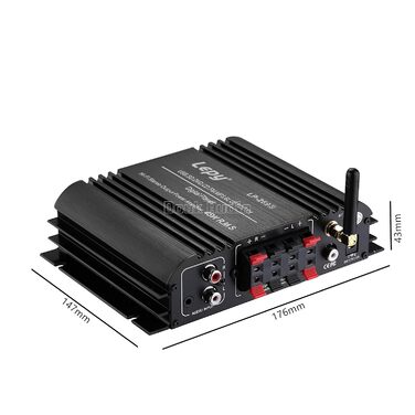 Nobsound Lepy Hi-Fi стерео підсилювач 4-канальний Bluetooth, USB/SD, з пультом і LED-дисплеєм для авто та дому