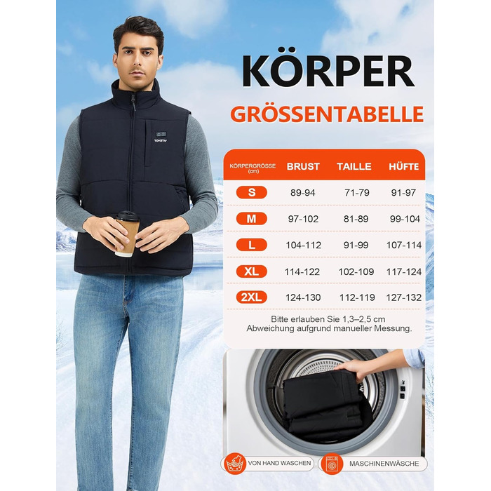 Обогреваемая жилетка для мужчин с PowerBank 20000mAh, 7.4V, флісова підкладка, 3 режими, для повсякденного використання, чорний