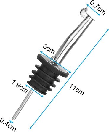Набір виливників для пляшок з клапаном (4 шт.) з нержавіючої сталі 304 для вина, коньяку, оливкової олії, кави, сиропу, оцту, з пластиковими пробірками