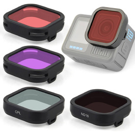 Фільтри для GoPro Hero 13: ND/CPL/Rot/Magenta, комплект 4 шт. для підводної зйомки