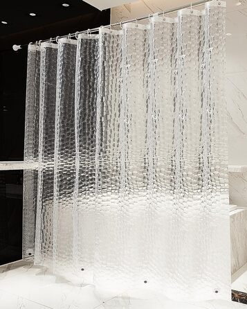 Шторка для душу OTRAKI 240 x 200 см, антигрибкова, EVA, водонепроникна, з кільцями, 3D, для ванної кімнати