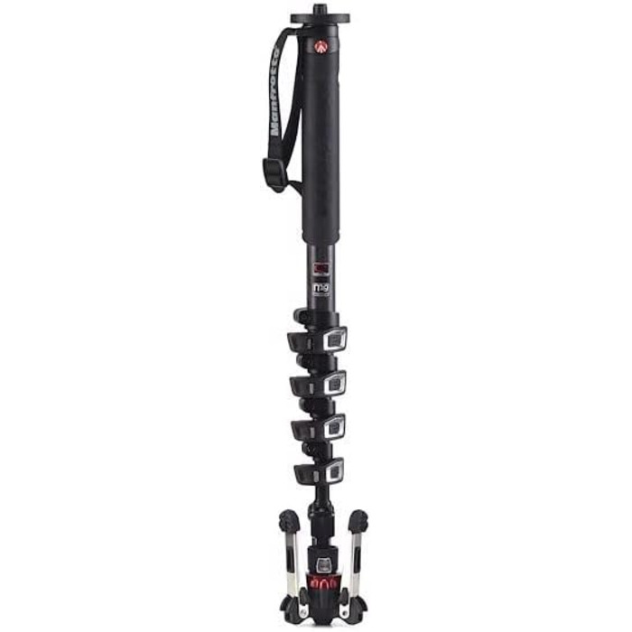 Manfrotto XPRO Einbeinstativ з рідкосною головкою для відеозйомки, 5-секційний монопод з алюмінію/карбону